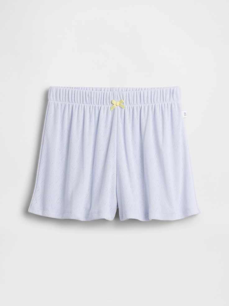 Image 2 of 4, Kids Recycled Pointelle PJ Shorts