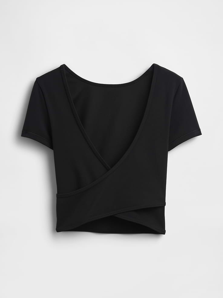 Image number 6 showing, GapFit Smooth Reversible Wrap Crop Top
