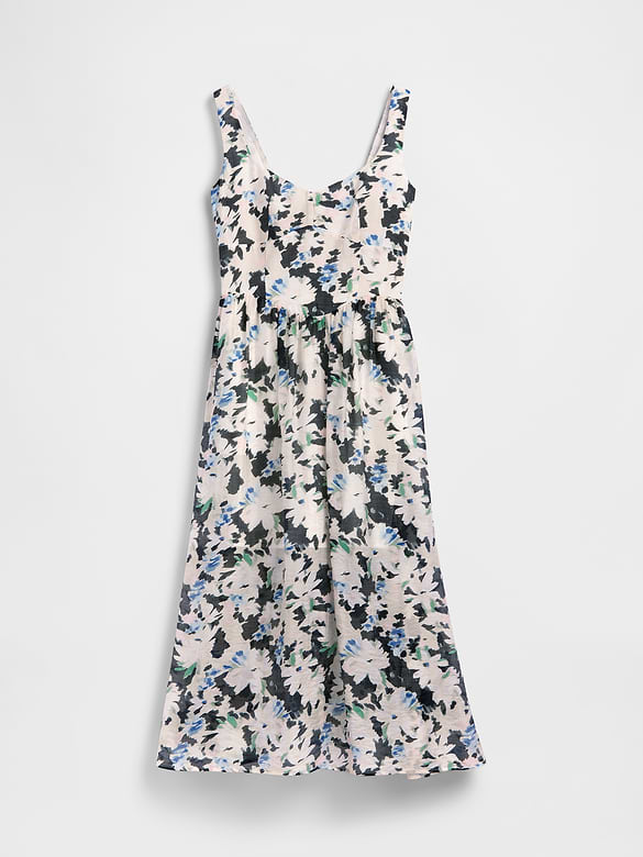 Seamed Drop-Waist Maxi Dress