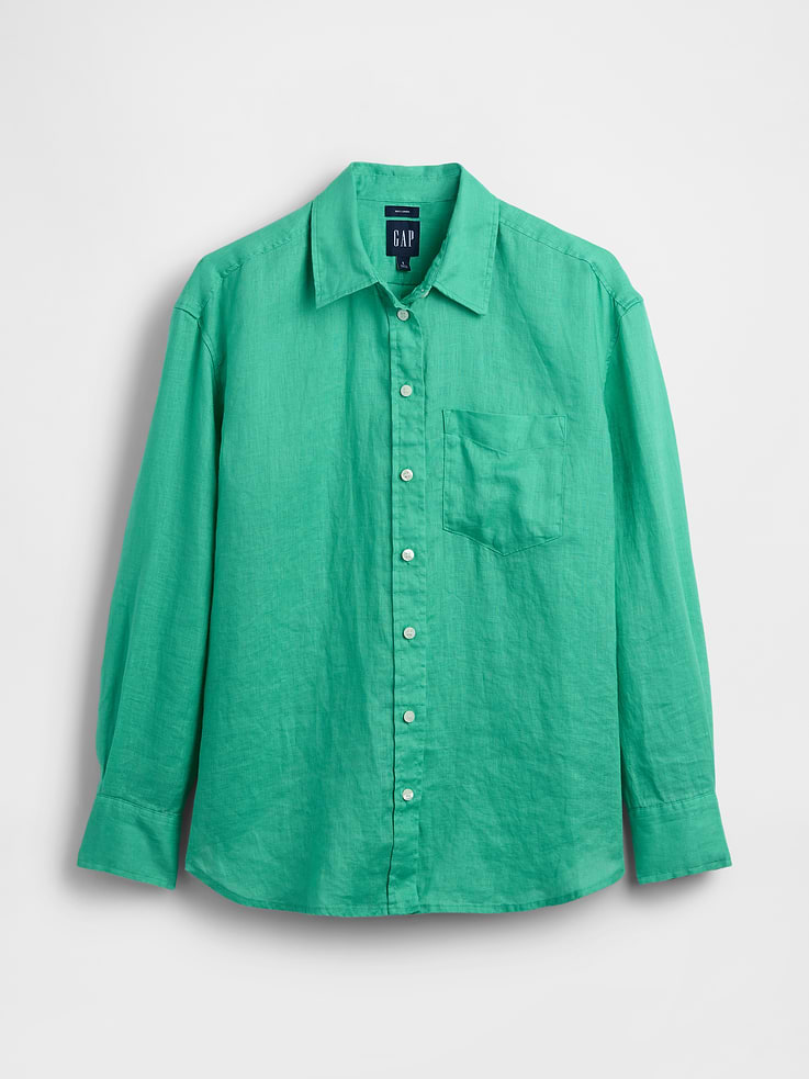 Image number 5 showing, 100% Linen Oversized Shirt