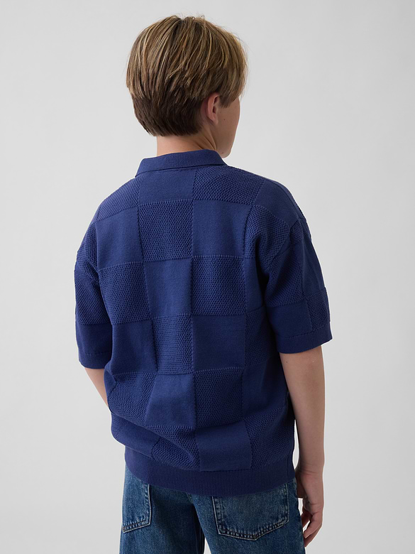 Kids 100% Cotton Checkered Sweater Shirt