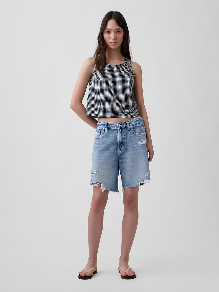 Image number 2 showing, Cotton Gauze Racer Shell Tank Top