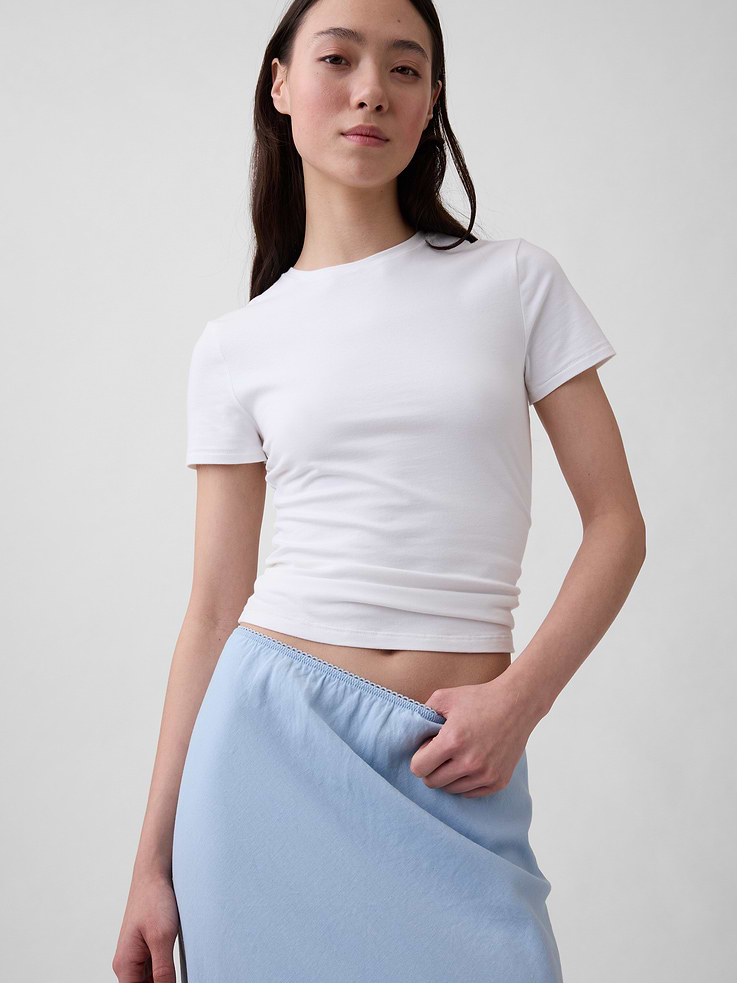 Image number 4 showing, Linen-Blend Lace-Trim Skirt