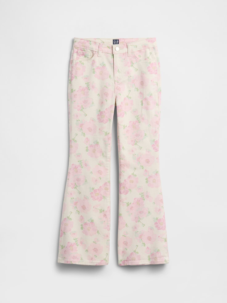 Image number 1 showing, Kids High Rise Print '70s Flare Jeans