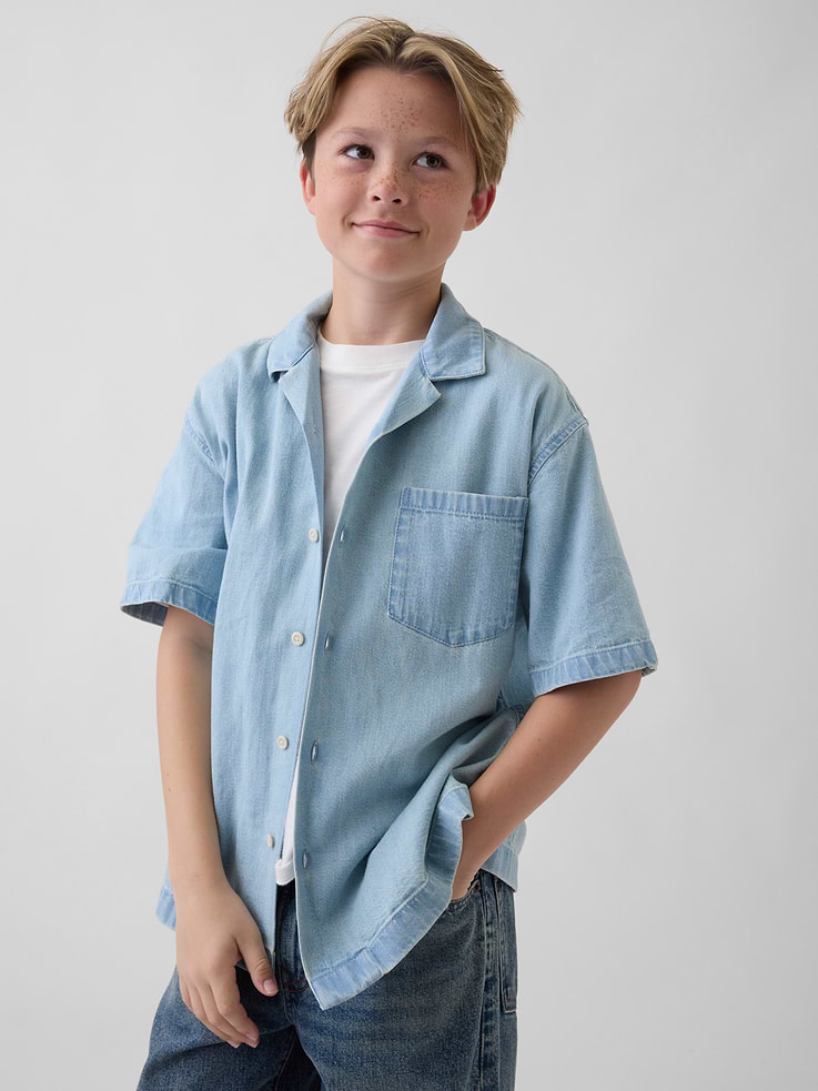 Image number 1 showing, Kids Denim Relaxed Shirt