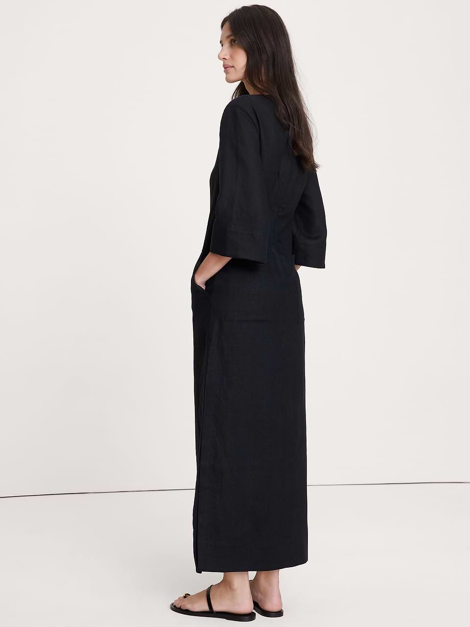 long black plus size formal dress Pinup Fashion Wedding Guest Fall Sleeve Midi Formal Dinners Size:12Y See long plus black dress to black