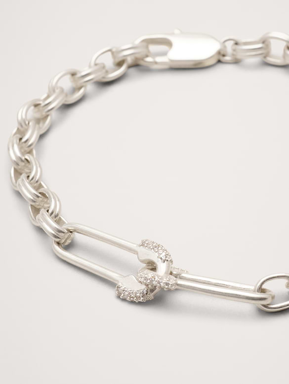 Bracelet à épingles de sûreté avec pierres du Rhin