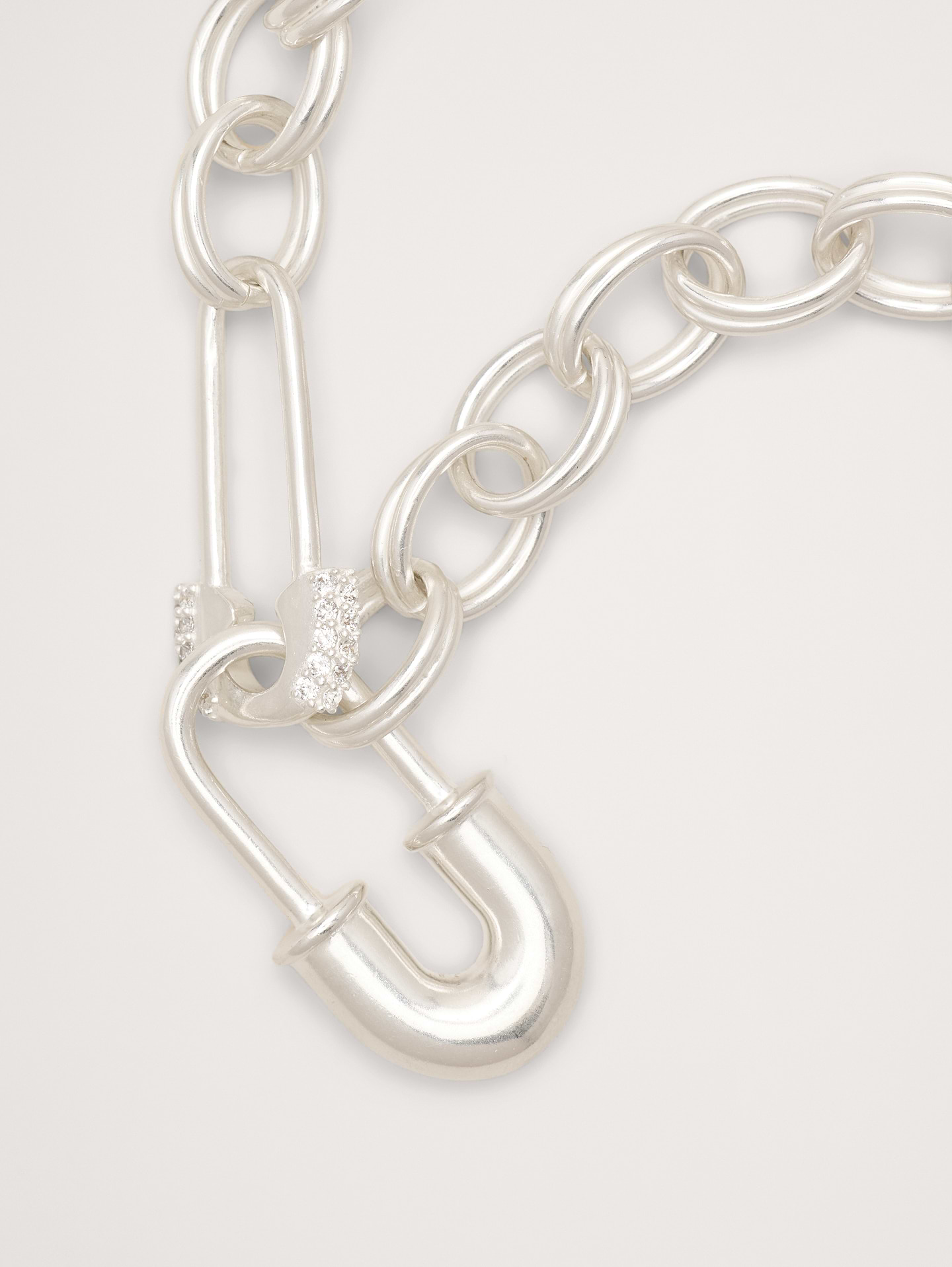 Image number 3 showing, Rhinestone Safety Pin Chain Necklace