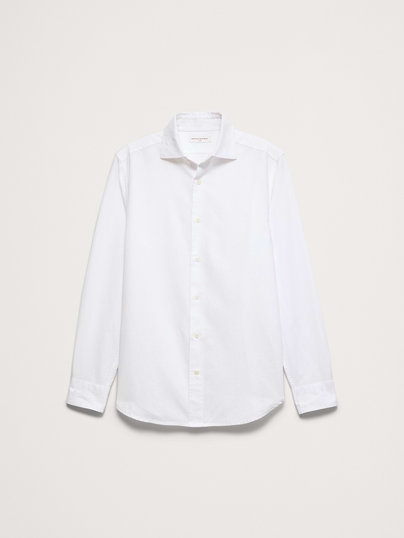 Slim-Fit Linen-Cotton Dress Shirt