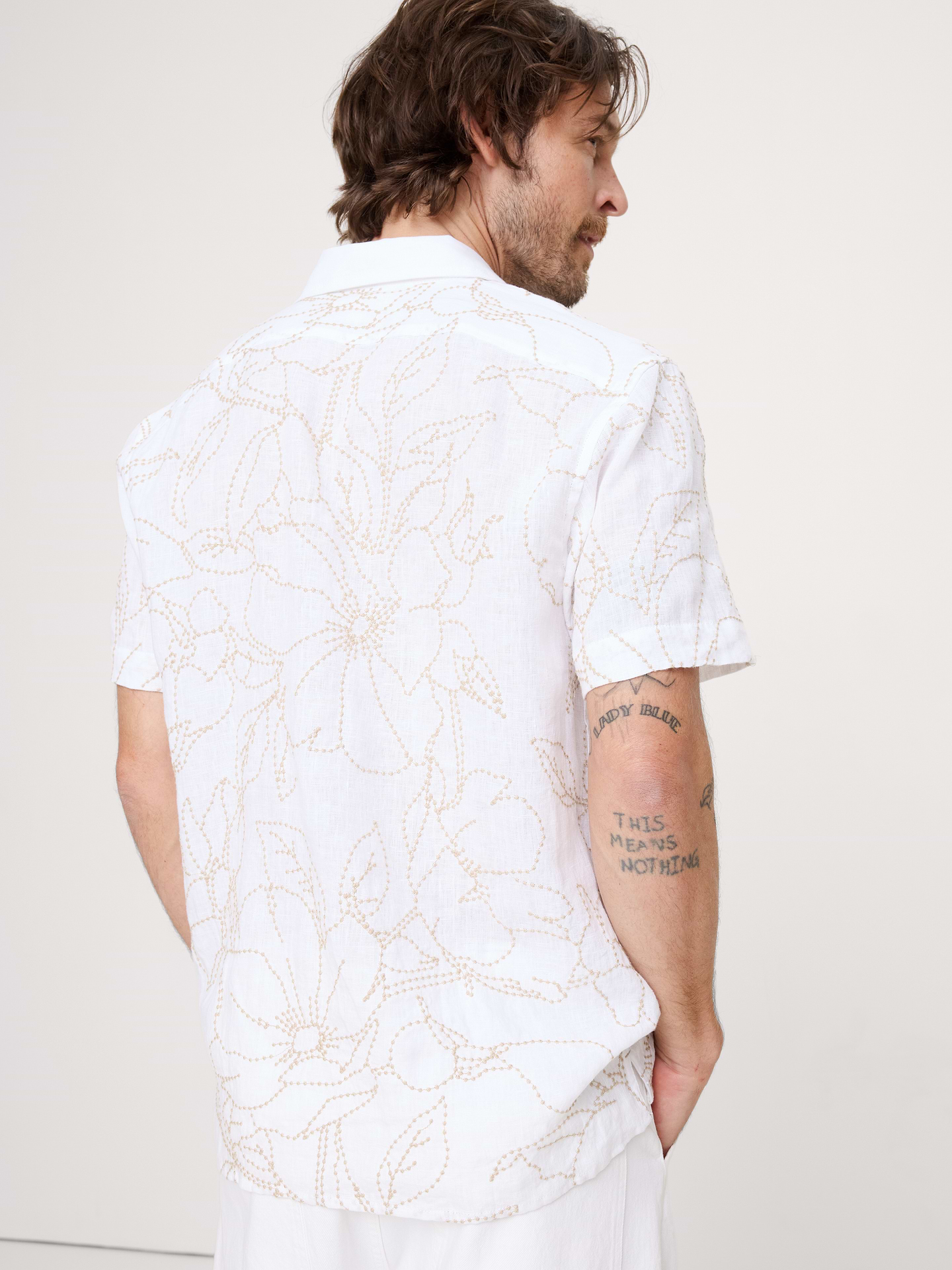 Image number 2 showing, Standard-Fit Embroidered Linen Resort Shirt
