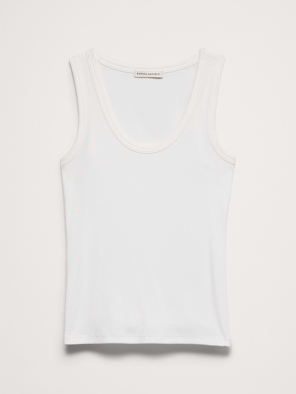 Ribbed Scoop-Neck Tank