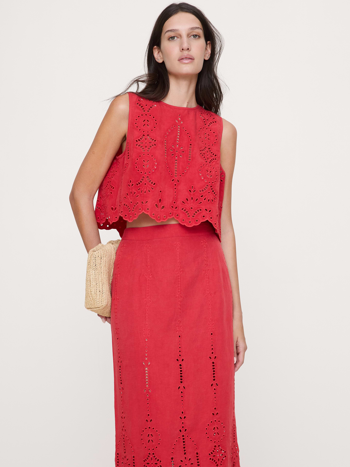 Image number 1 showing, Tencel™-Linen Eyelet Tank