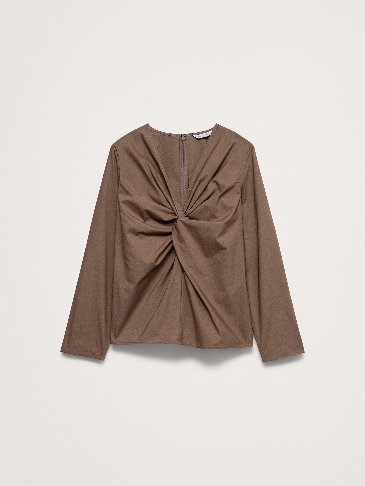 Image number 4 showing, Cotton Poplin Twist-Front Top