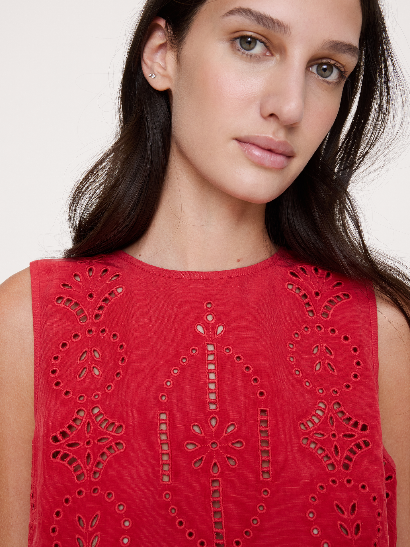 Image number 5 showing, Tencel™-Linen Eyelet Tank