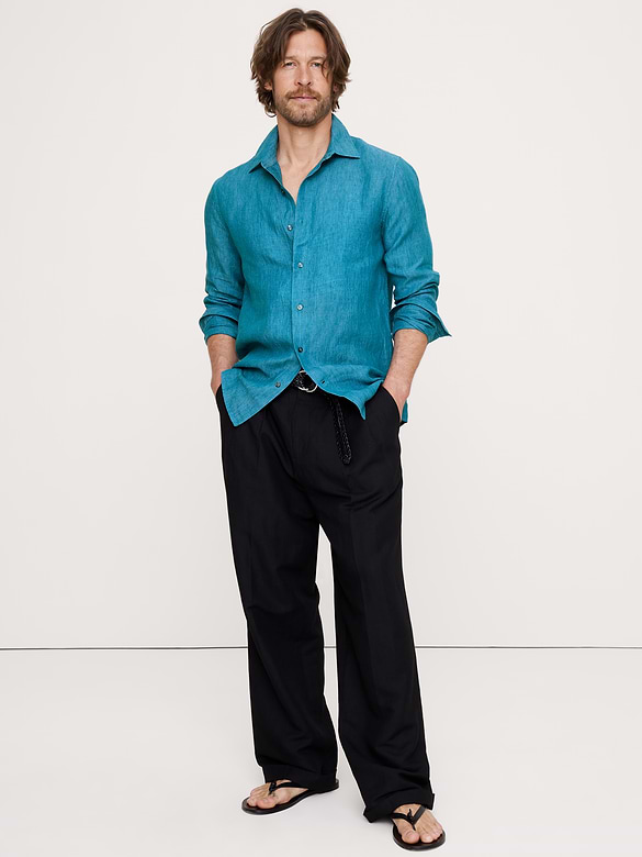Chemise ajustée en lin