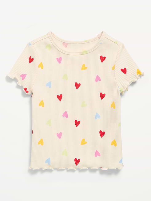 Printed Printed Short-Sleeve Lettuce-Edge T-Shirt for Toddler Girls on clearance at Old Navy — 40% off
