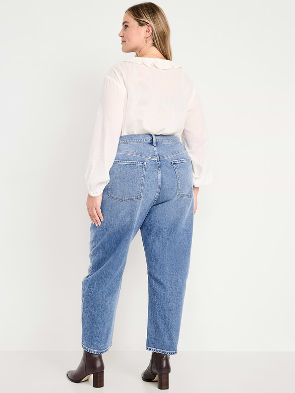 Wow High-Waisted Barrel Ankle Jeans