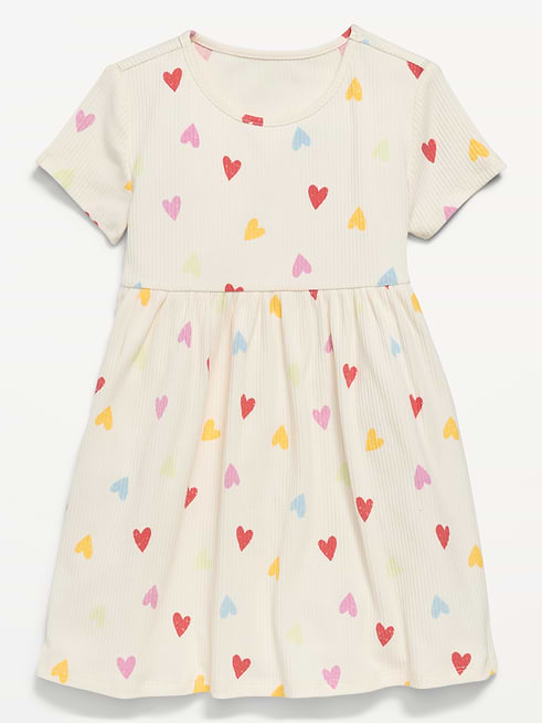 Short Short-Sleeve Ribbed Graphic Dress for Toddler Girls on clearance at Old Navy — 47% off
