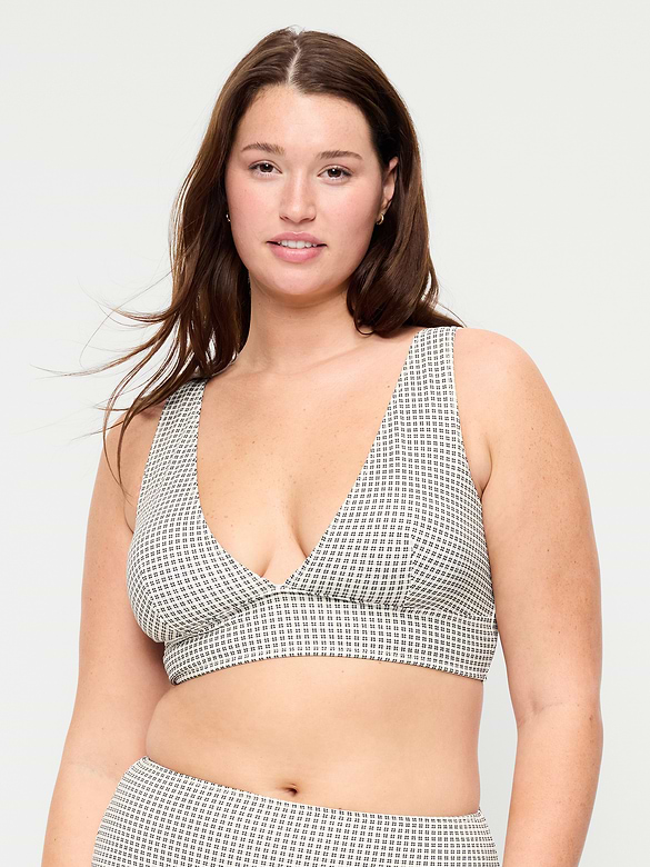 Pique Longline Bikini Swim Top