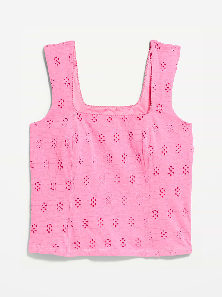 L'image numéro 5 présente Camisole à broderie anglaise à corsage cousu