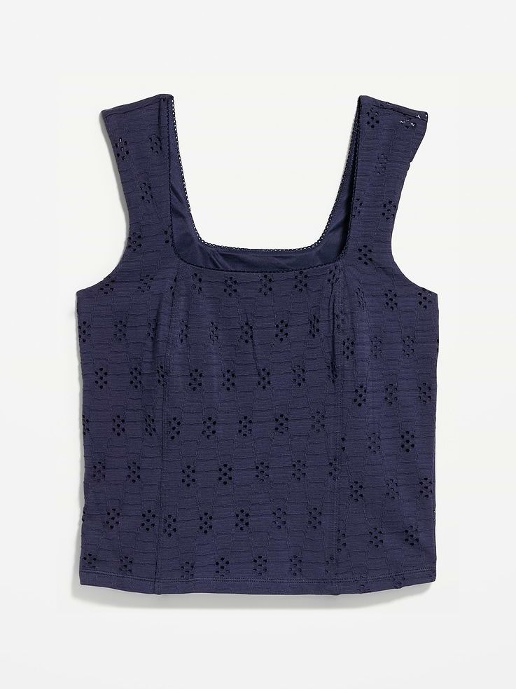 L'image numéro 5 présente Camisole à broderie anglaise à corsage cousu