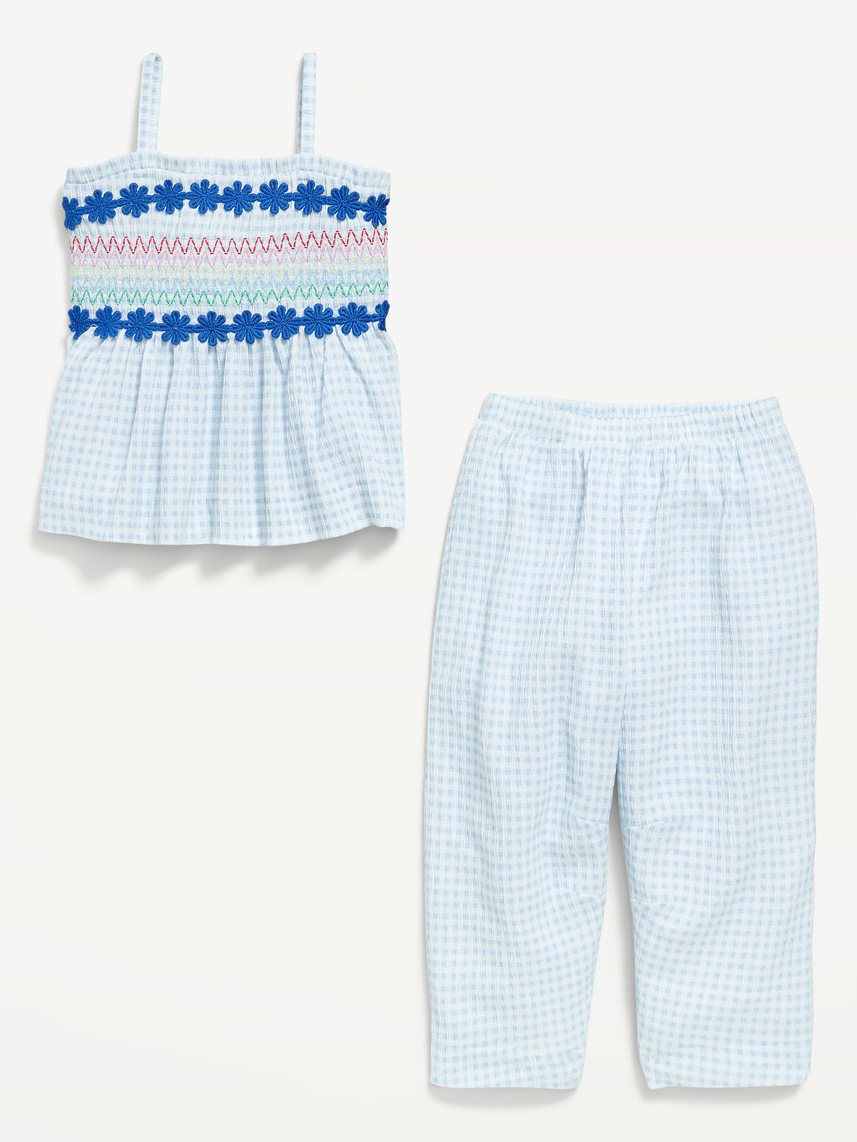 Image number 5 showing, Sleeveless Smocked Crinkle Top and Pants Set for Toddler Girls