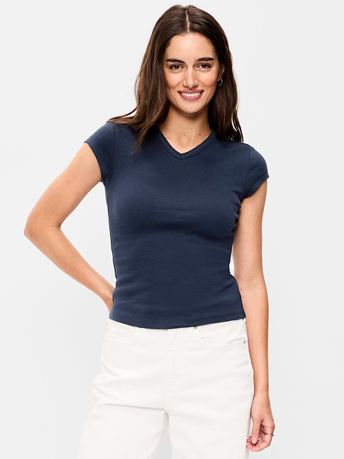 Snug Snug High V-Neck T-Shirt clearance posted today