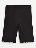 Image number 2 showing, Ribbed Lettuce-Edge Biker Shorts for Girls