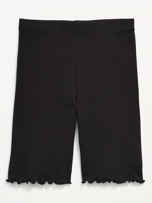 Ribbed Ribbed Lettuce-Edge Biker Shorts for Girls on clearance at Old Navy — 50% off