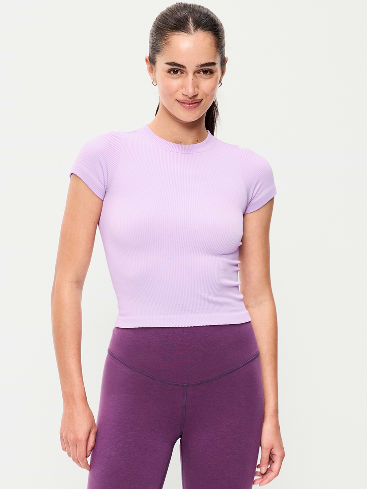 Image number 1 showing, Exhale Seamless Fitted Rib T-Shirt