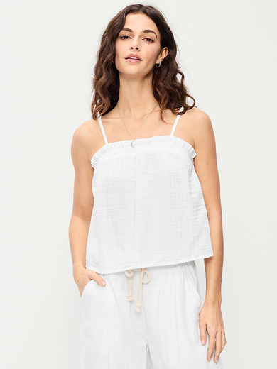 Image number 1 showing, Crinkle Gauze Tank Top