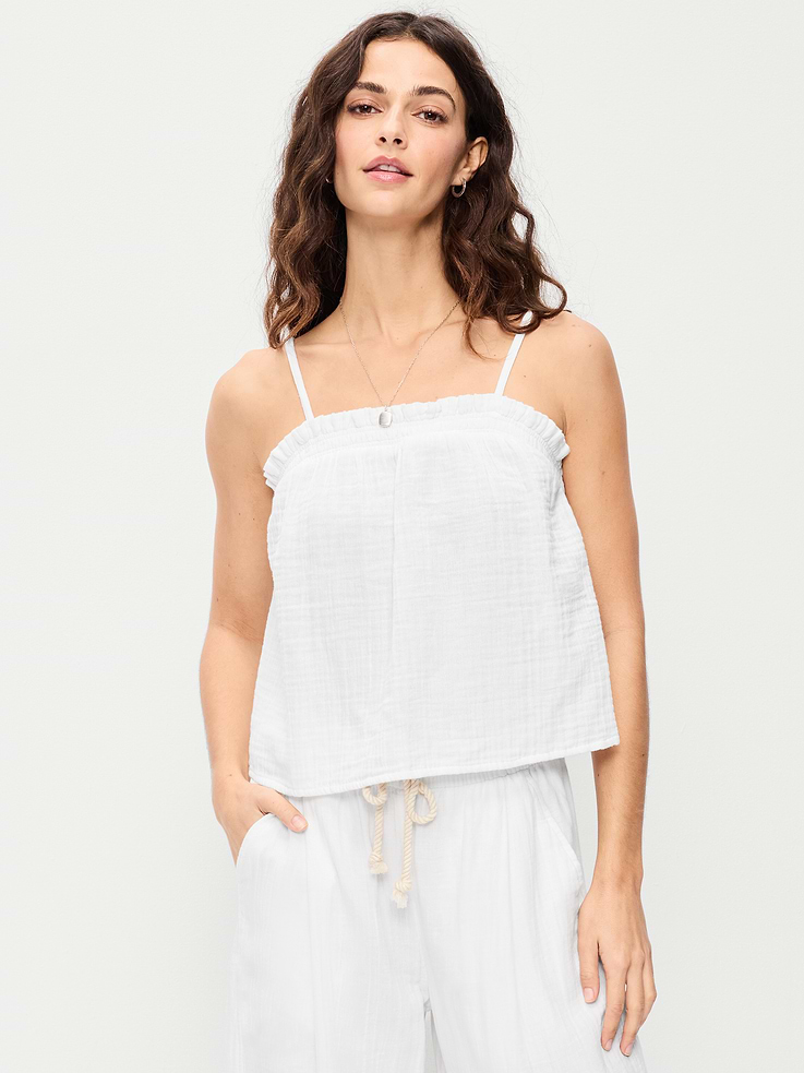 Image number 1 showing, Crinkle Gauze Tank Top