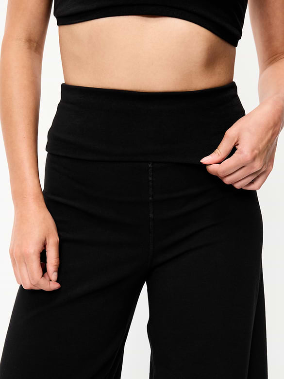 High-Waisted PowerChill Fold-Over Wide-Leg Pants