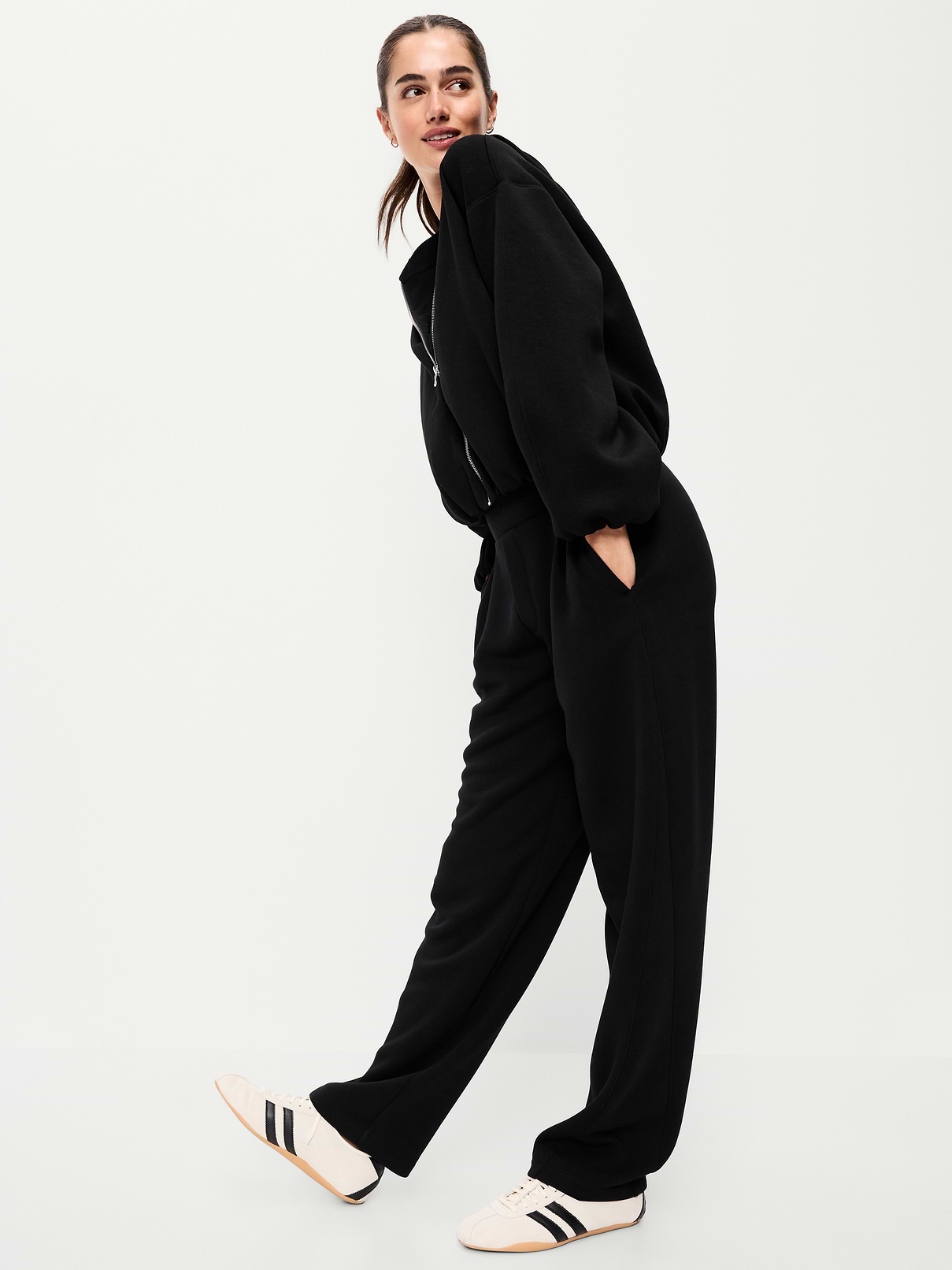 Image number 3 showing, Bounce Fleece Bubble-Hem Hoodie Sweatshirt