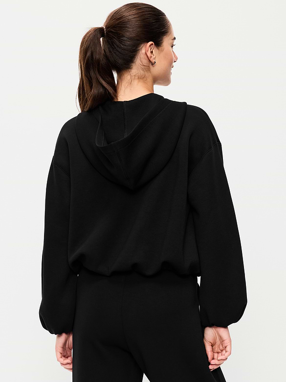 Bounce Fleece Bubble-Hem Hoodie Sweatshirt