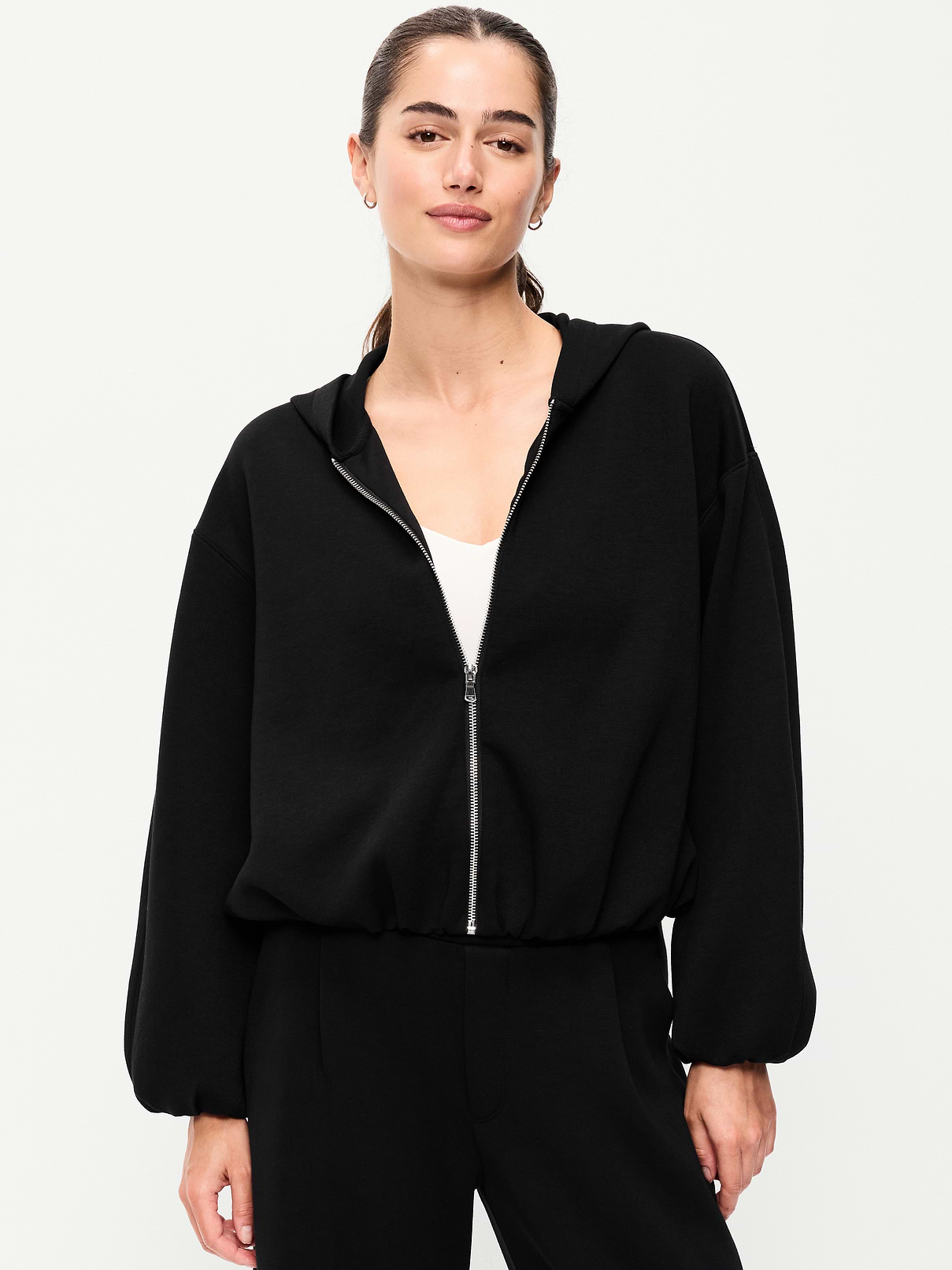 Image number 1 showing, Bounce Fleece Bubble-Hem Hoodie Sweatshirt