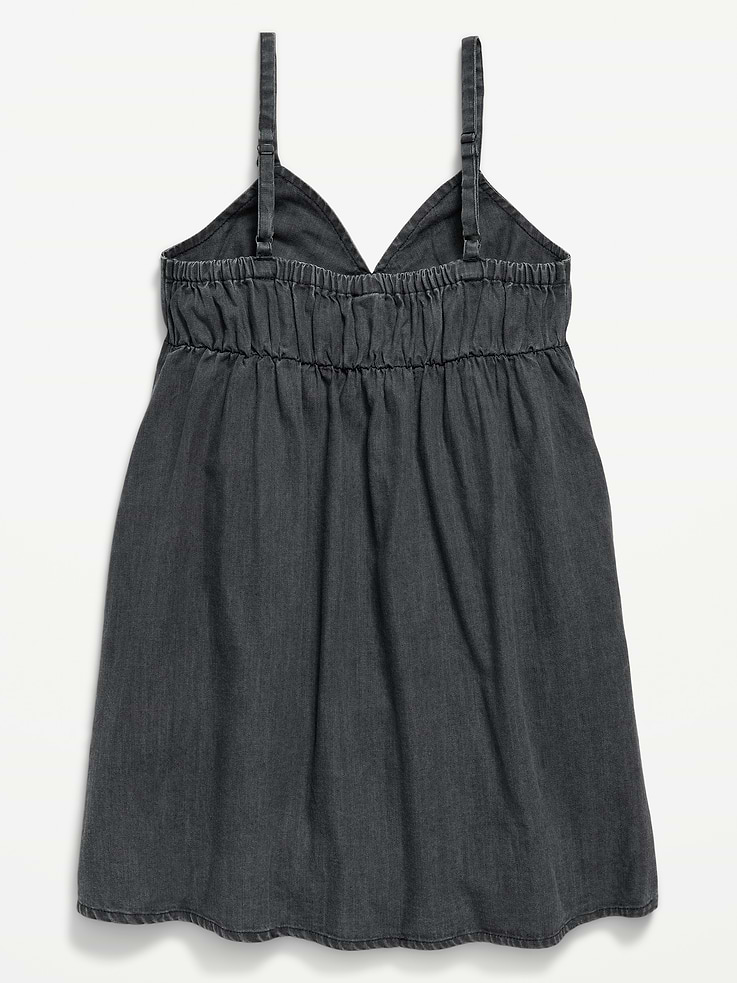 Image 2 of 2, Sleeveless Swing Jean Dress for Girls