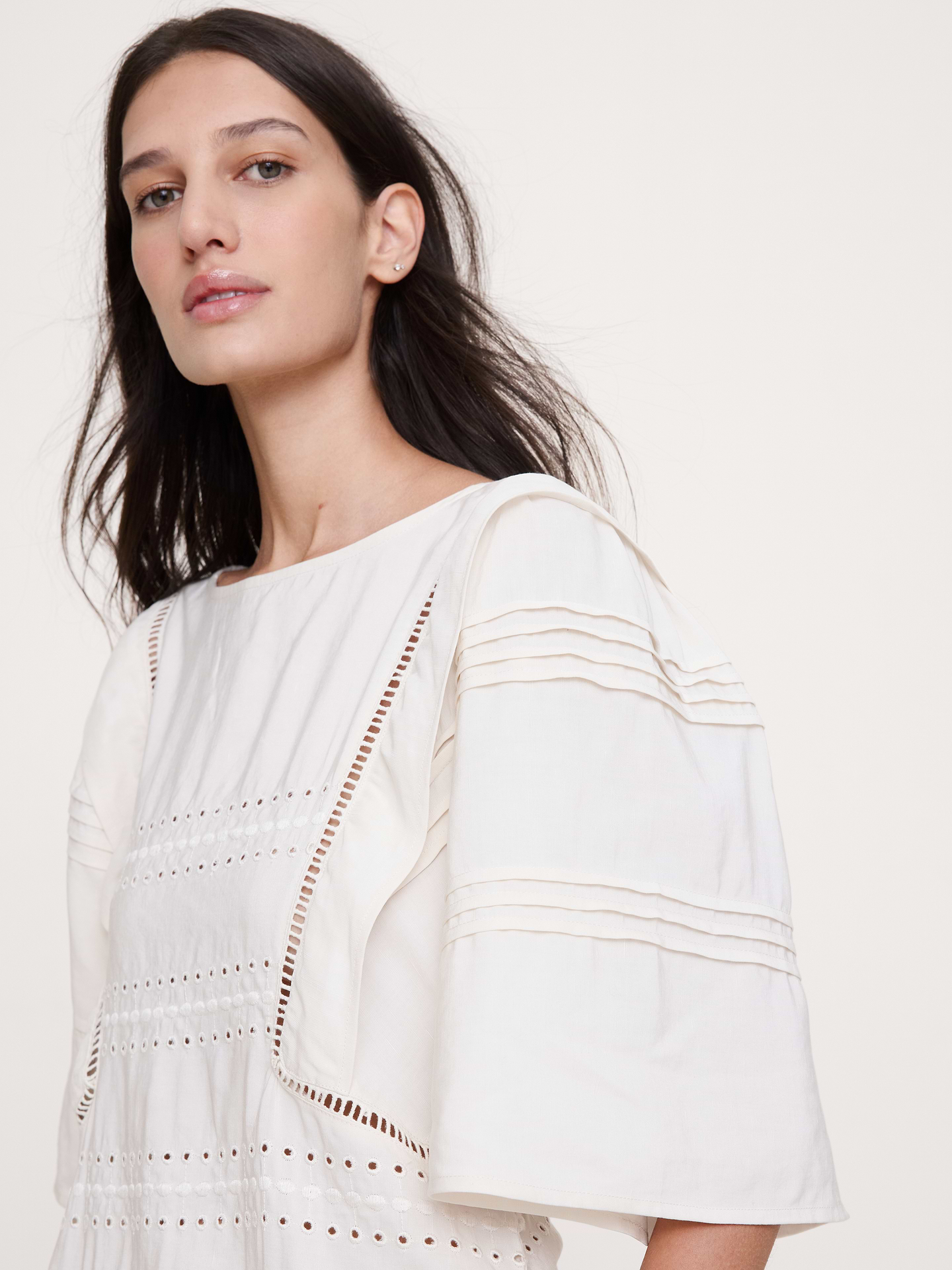 Image number 4 showing, Tencel™-Linen Eyelet Mini Dress