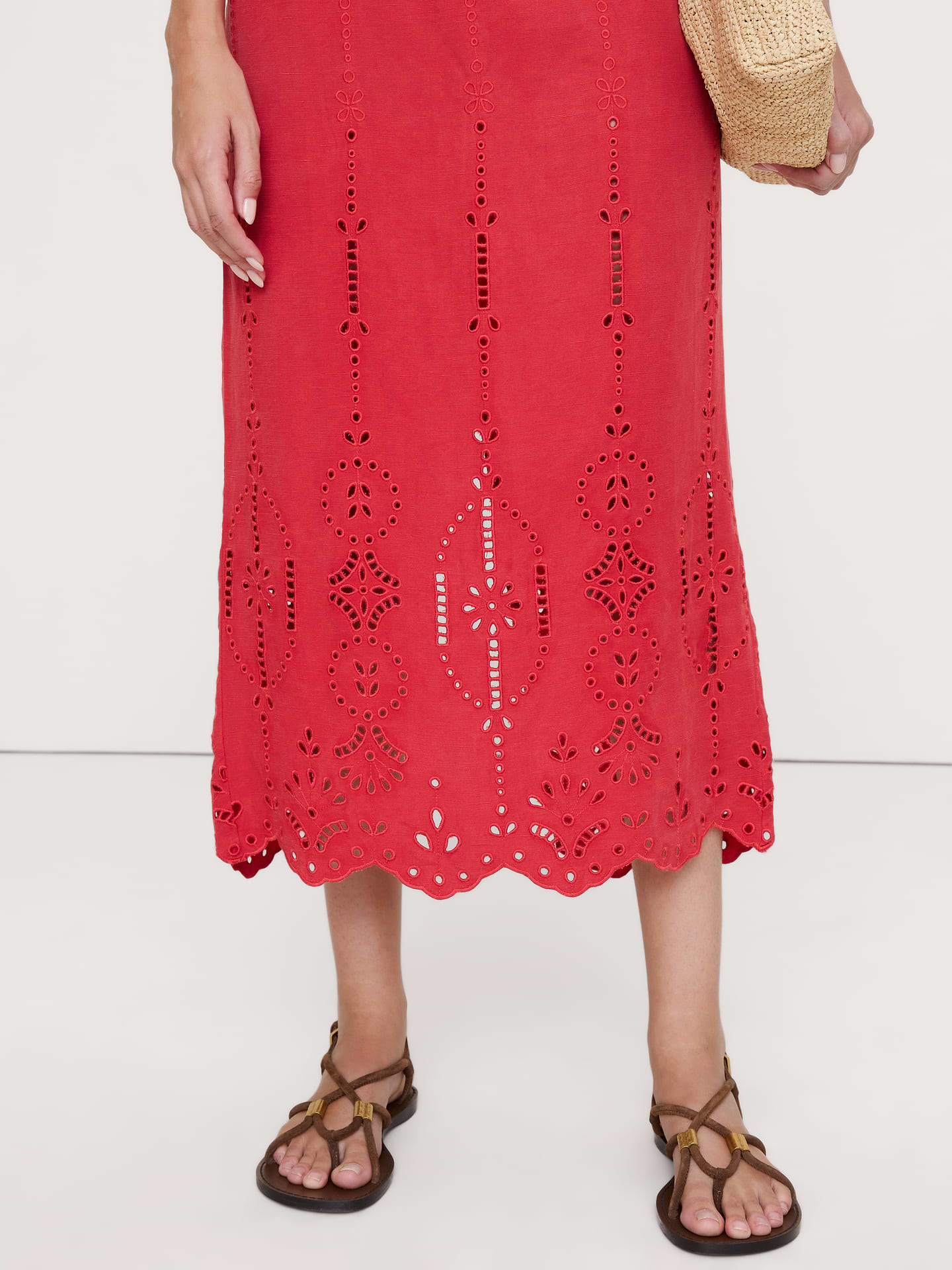 Image number 4 showing, Tencel™-Linen Eyelet Maxi Skirt