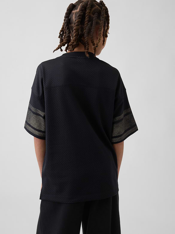 Kids Mesh Oversized Graphic Jersey T-Shirt