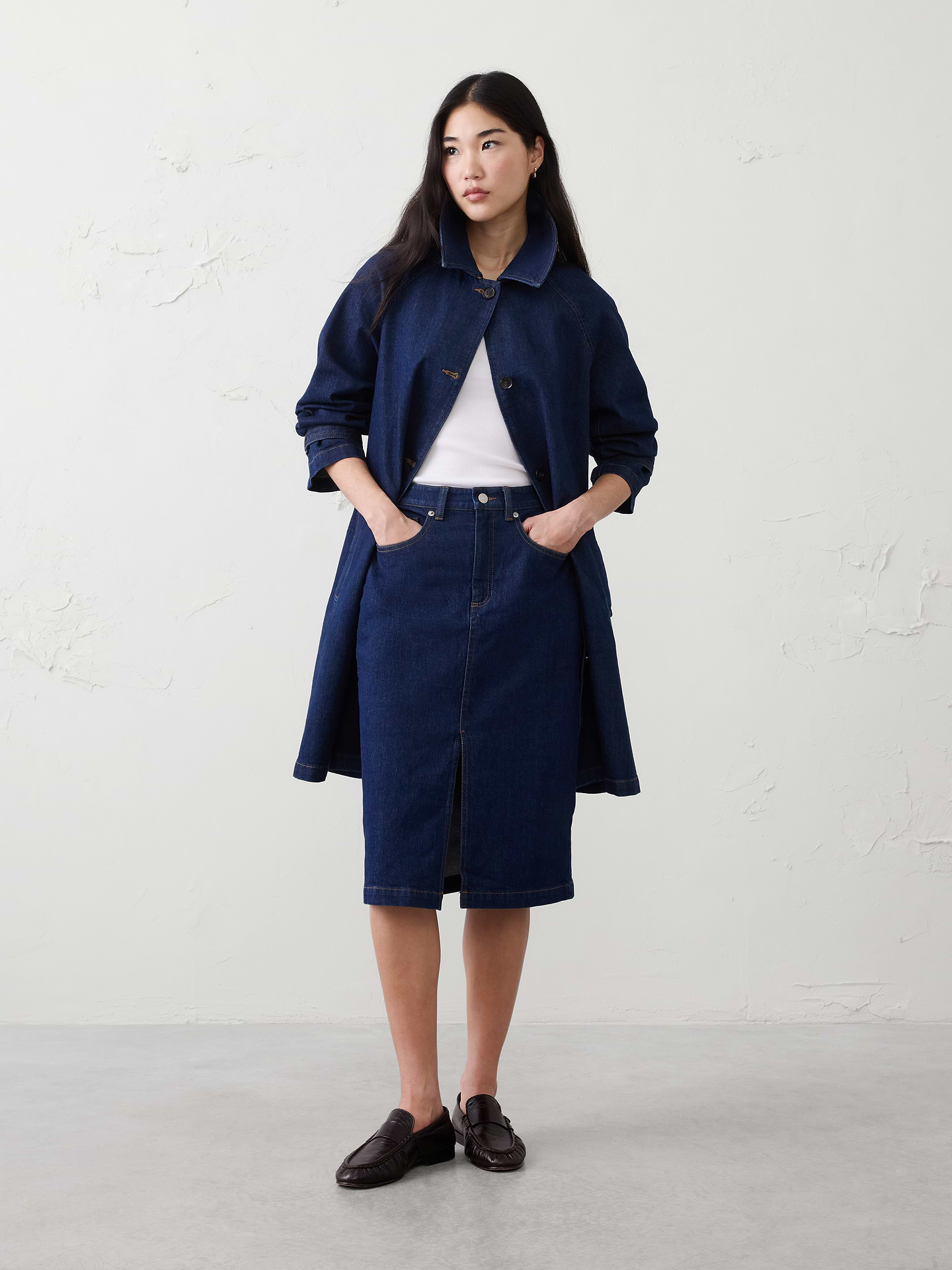 Image number 1 showing, Denim Pencil Skirt