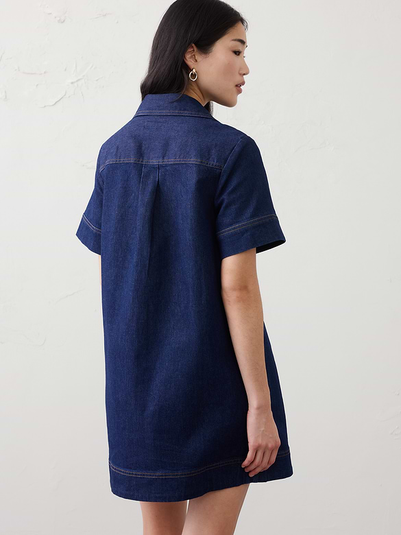 Denim Pocketed Mini Dress