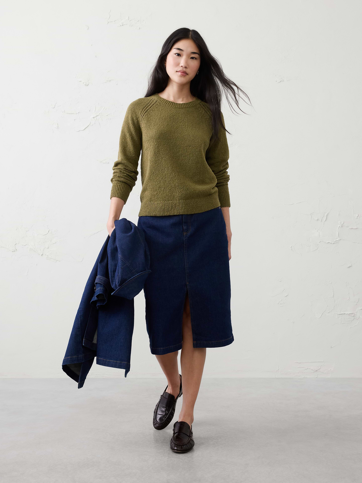 Image number 1 showing, Boucle Raglan Sweater