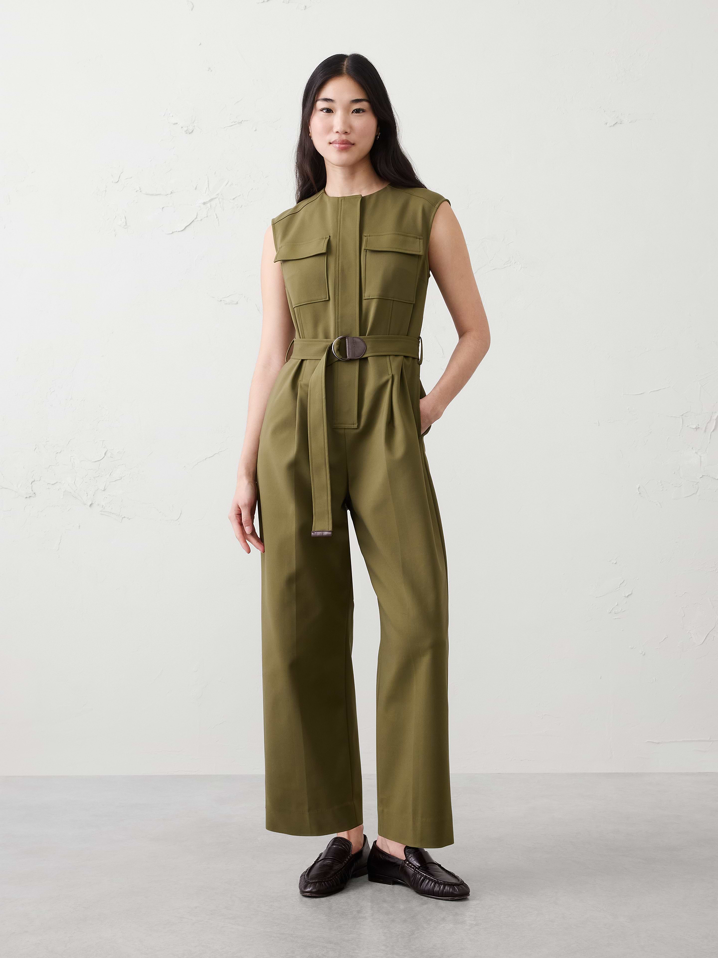 Image number 1 showing, Utility Sateen Jumpsuit