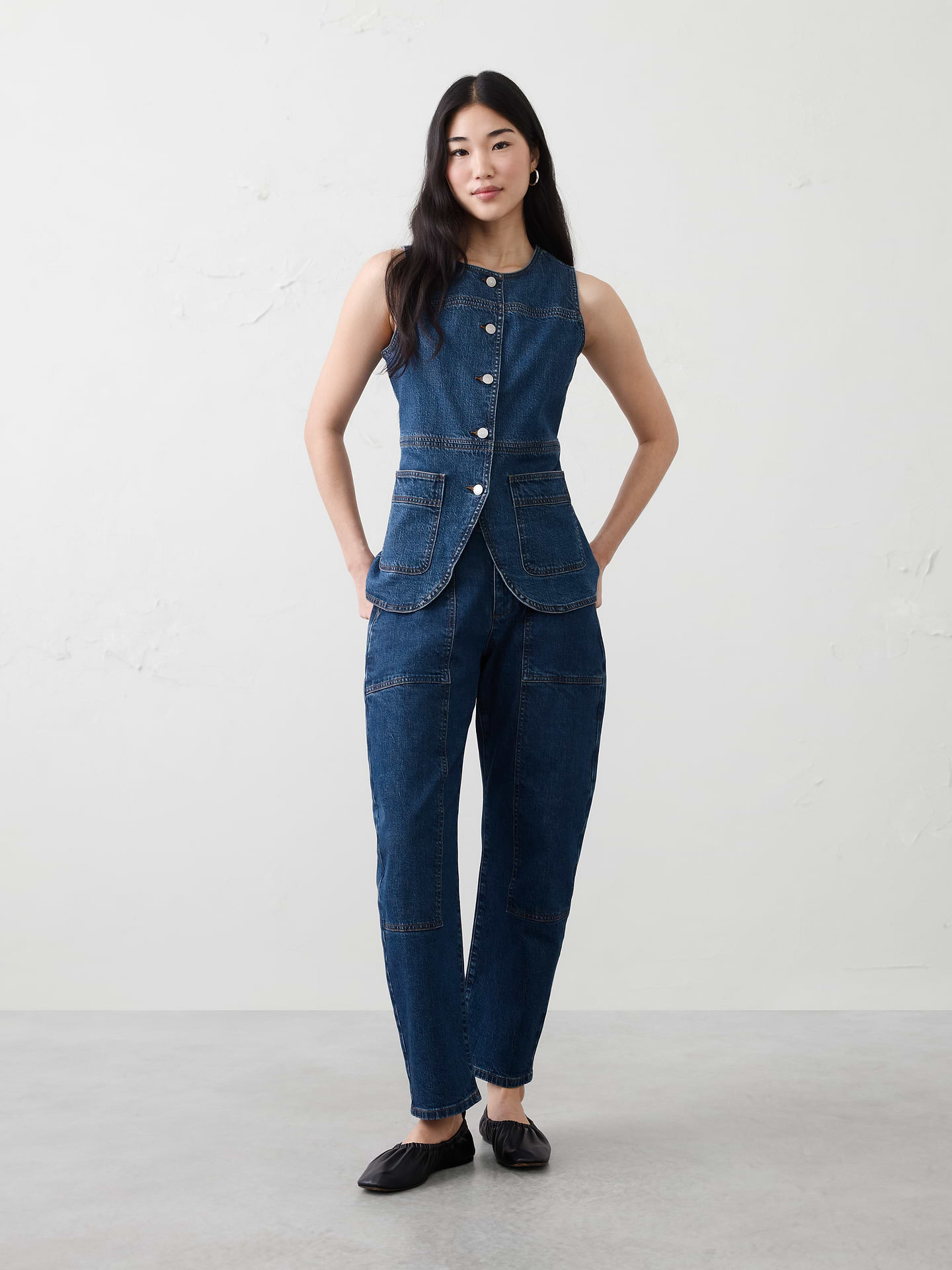 Image number 3 showing, Long Denim Vest