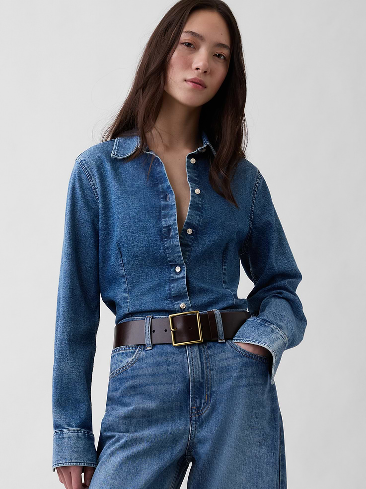 Image number 2 showing, Leather Square-Buckle Belt