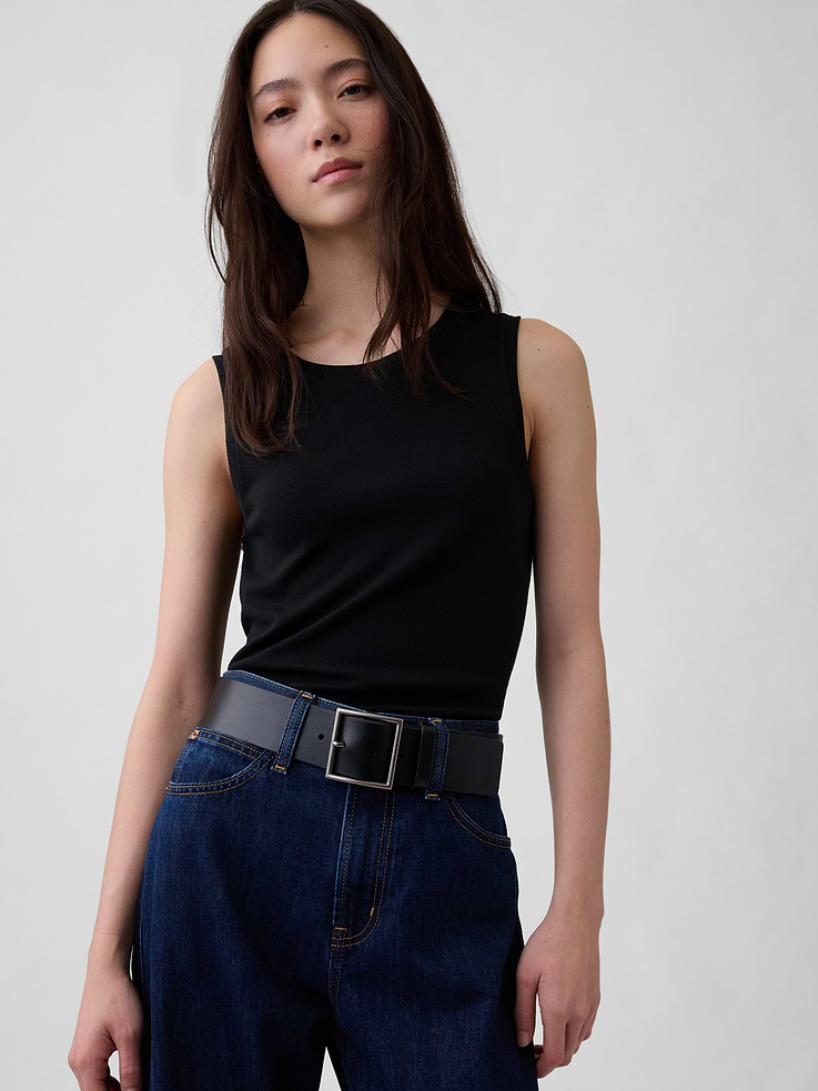 Image number 2 showing, Leather Square-Buckle Belt