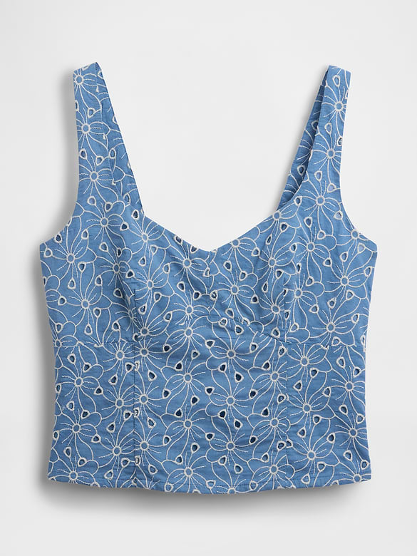 Eyelet Crop Bustier Top