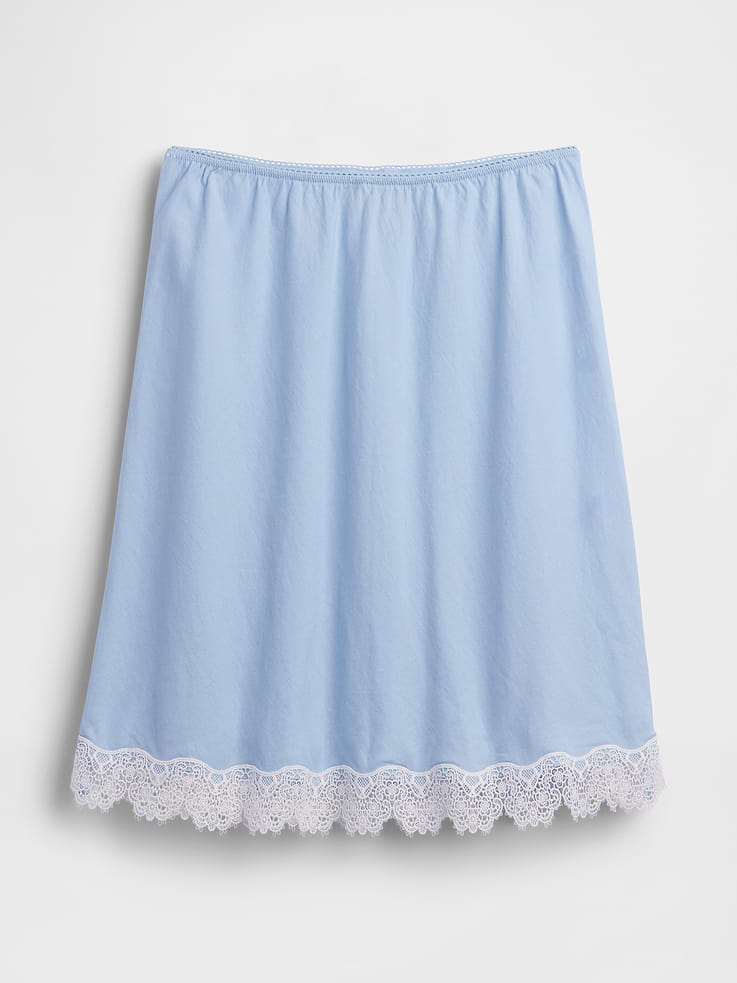 Image number 5 showing, Linen-Blend Lace-Trim Skirt