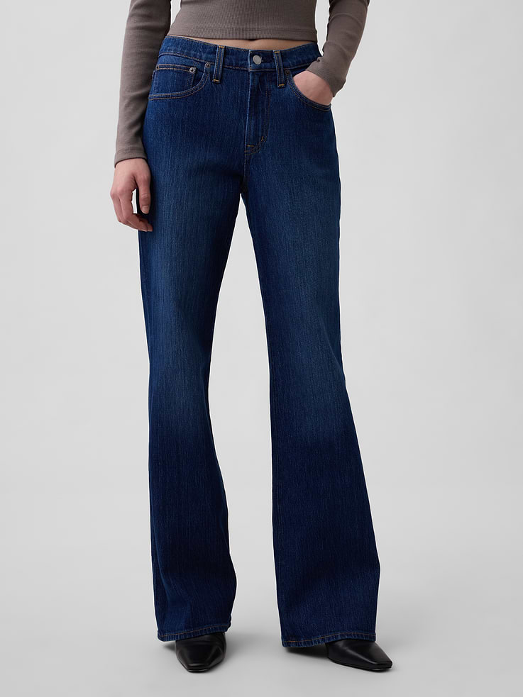 Image number 2 showing, Mid Rise Relaxed Flare Jeans